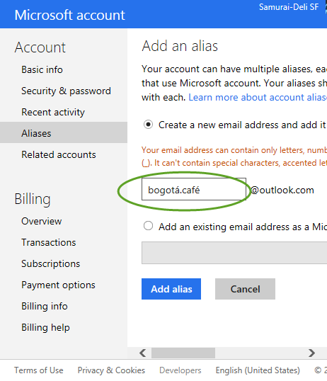 Microsoft Outlook Add User